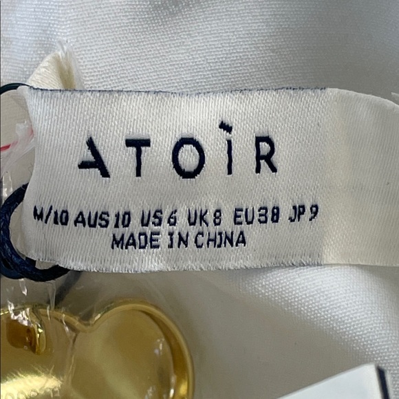 NWT Atoir Tiffany Dress Rose Floral Button Open Back White Sz 6 - Picture 7 of 16